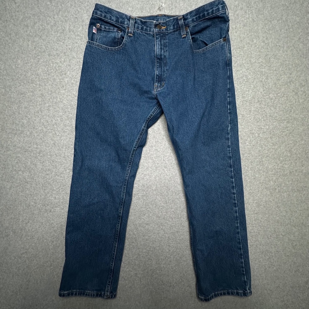All American Clothing Co Mens 1873L Med Wash Straight Leg Jeans 38x30 Made USA